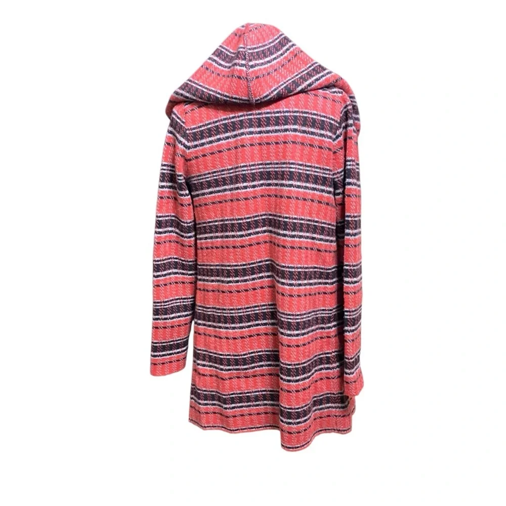 Anthropologie Field Flower Striped Hoodie Wrap Coat